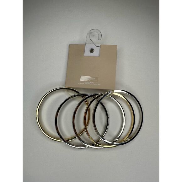 14th & Union Mixed Metal Bangle Bracelets Set - Nickel Free - Picture 2 of 2